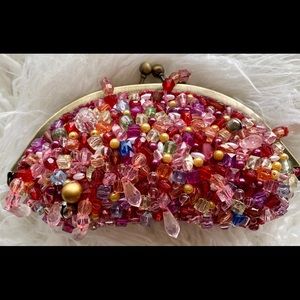 Beaded Vintage Clutch with Velvet Back